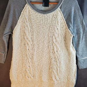 Dolan Anthropology Sz S Sweater/ t-shirt jersey style top-split length- cropped